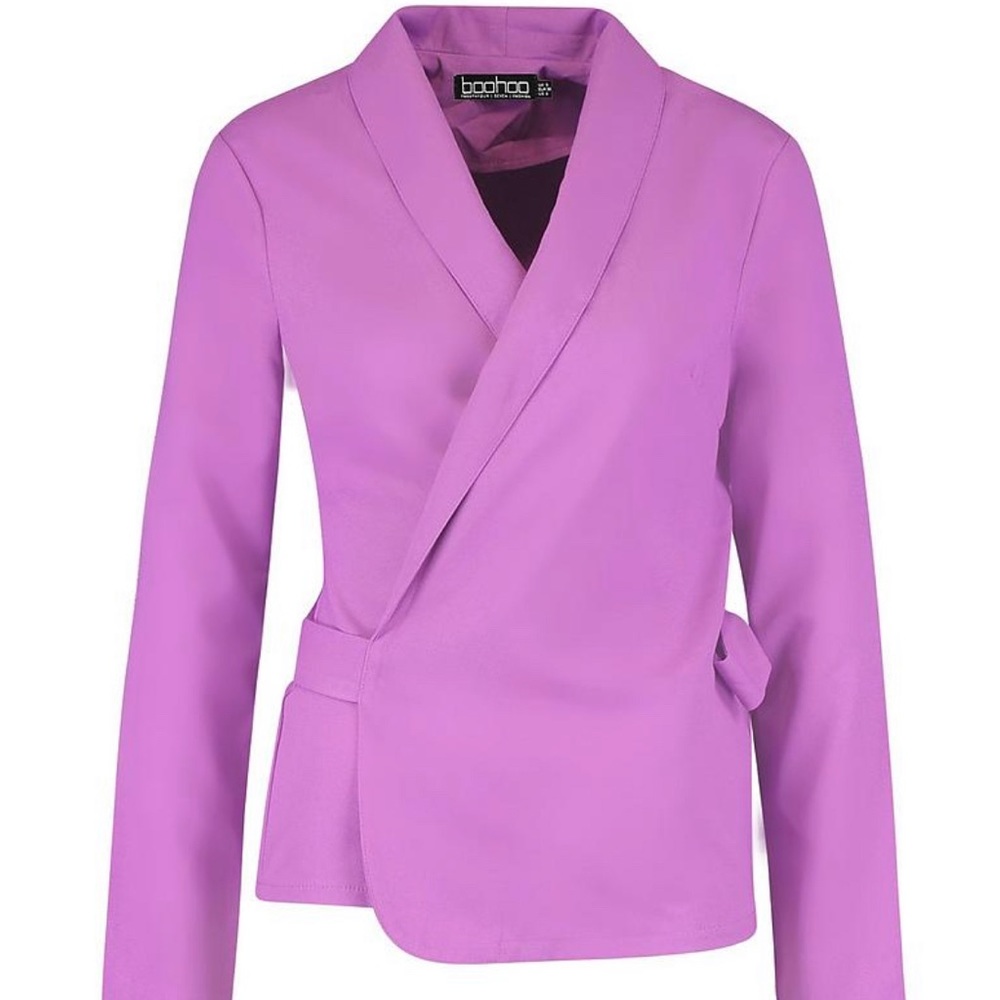 Boohoo Wrap Front Tie Jacket Blouse (BRAND NEW)